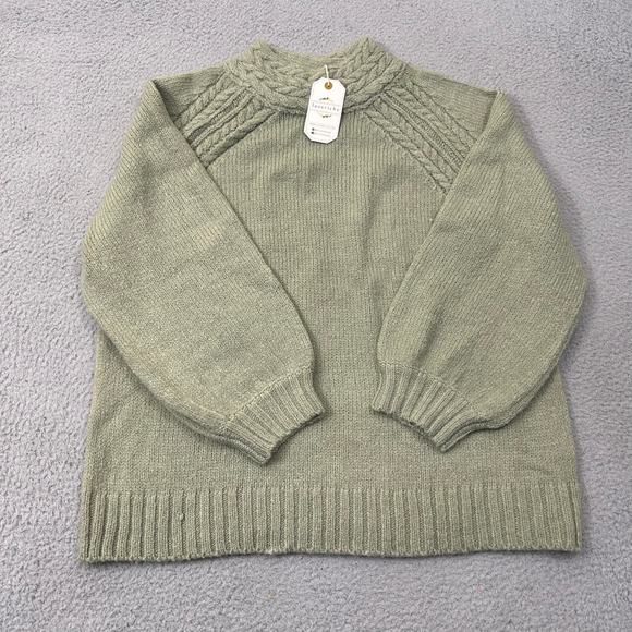 Loveriche Sweater Womens 1X Green Long Sleeve Chunky Knit Round Neck Sweater NEW - Picture 1 of 12